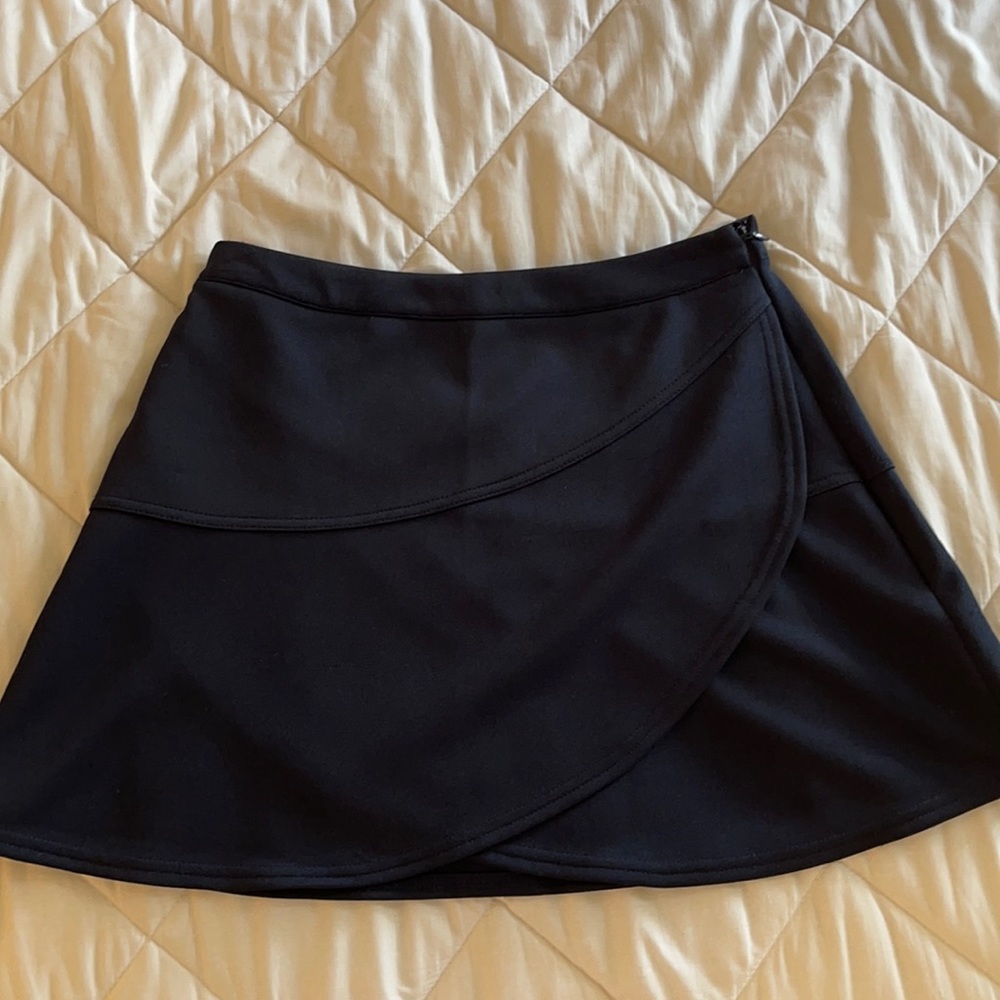 navy skirt with flap detail in front
